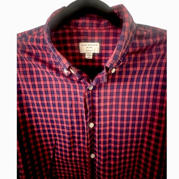 Club Monaco Vintage 90’s Plaid Shirt - Picture 4 of 5